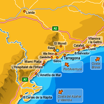 Costa Dorada map