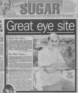 Justin in Alan Sugar's article
