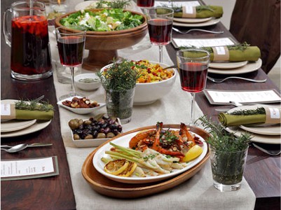 Food table in Spain