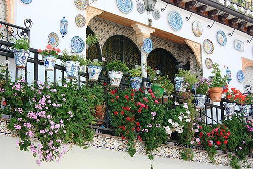 Balcony with flowers in Albayzin