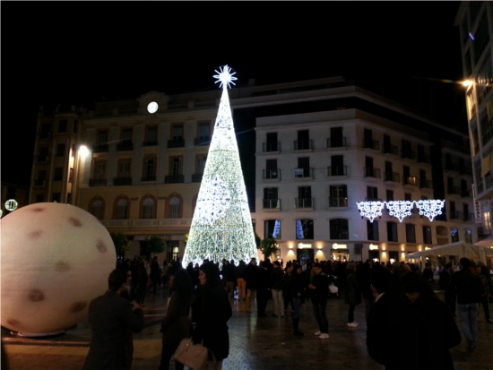 Malaga Christmas lights in the main square