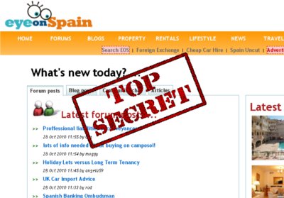 Sneak preview Eye on Spain home page