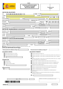 Form for Spanish residency