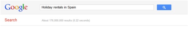 Google holiday rental search box