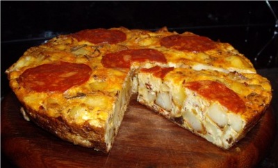 Tortilla española con chorizo