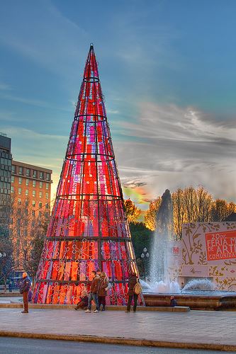 Arbol Navidad en Plaza España (HDR)
