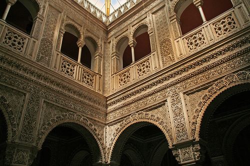 Cadiz - patio néomudéjar du casino de Cadix, plaza de San Antonio