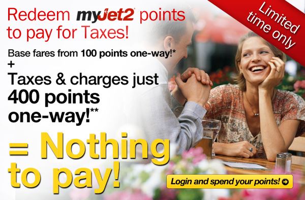 Redeem myJet2 points to pay for Taxes!