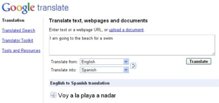 Google Transalte speech