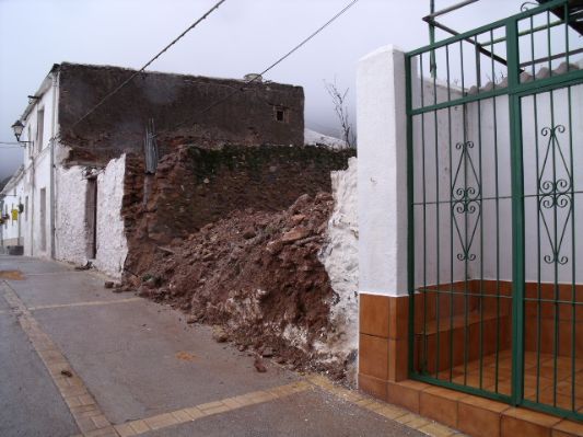 Collapsed house