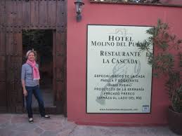 A puréed and simmering carrot soup in a pot with a spoon